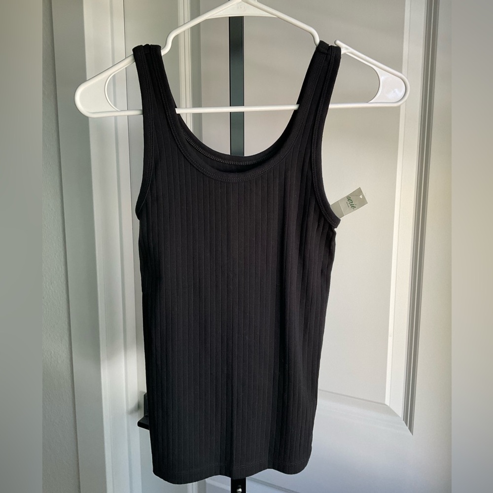 NWT Aerie Ribbed Tank Top In Black